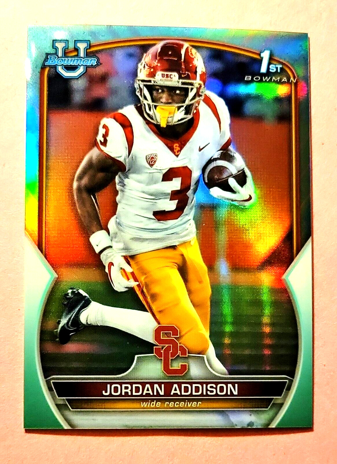 2022 Bowman U Chrome Jordan Addison #36 Aqua Refractor /299 (RC) 🔥Vikings🔥