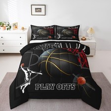 Basketball Room Bedding for Boys Sport Dunk Basketball Comforter Set Full Siz...