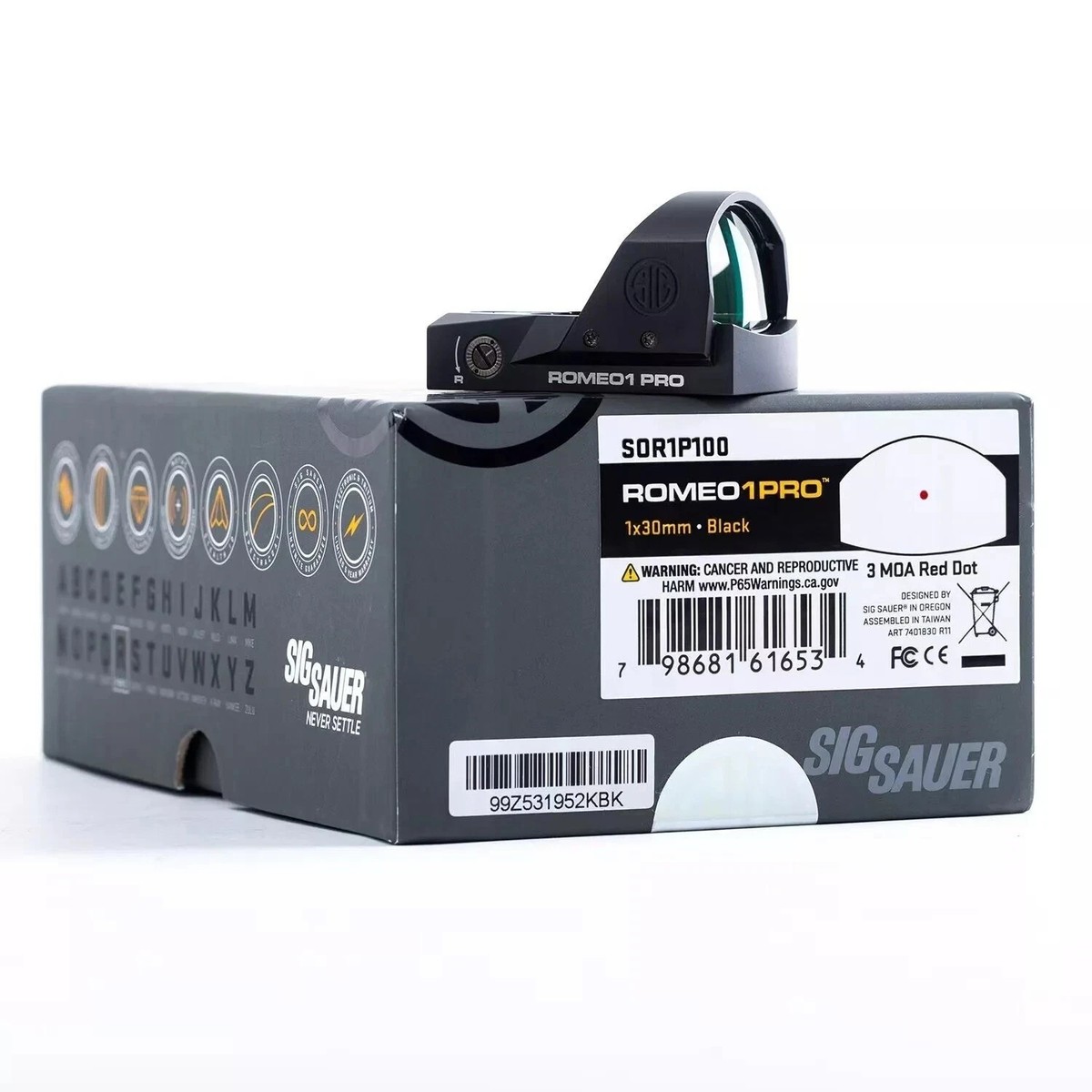 SIG SAUER Romeo1Pro SOR1P100 1x30mm Red Dot Sight for sale online