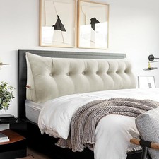 ZZZLUTION Triangle Reading Headboard Wedge Pillow Backrest Cushion White