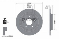 2X Pagid Bremsscheibe 56163NC FüR Hyundai Kona OS OSE OSI Crdi VGT AWD Hybrid