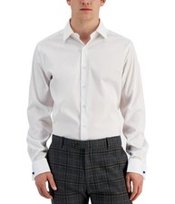 Alfani Mens Solid Slim Fit Button Down Dress Shirt