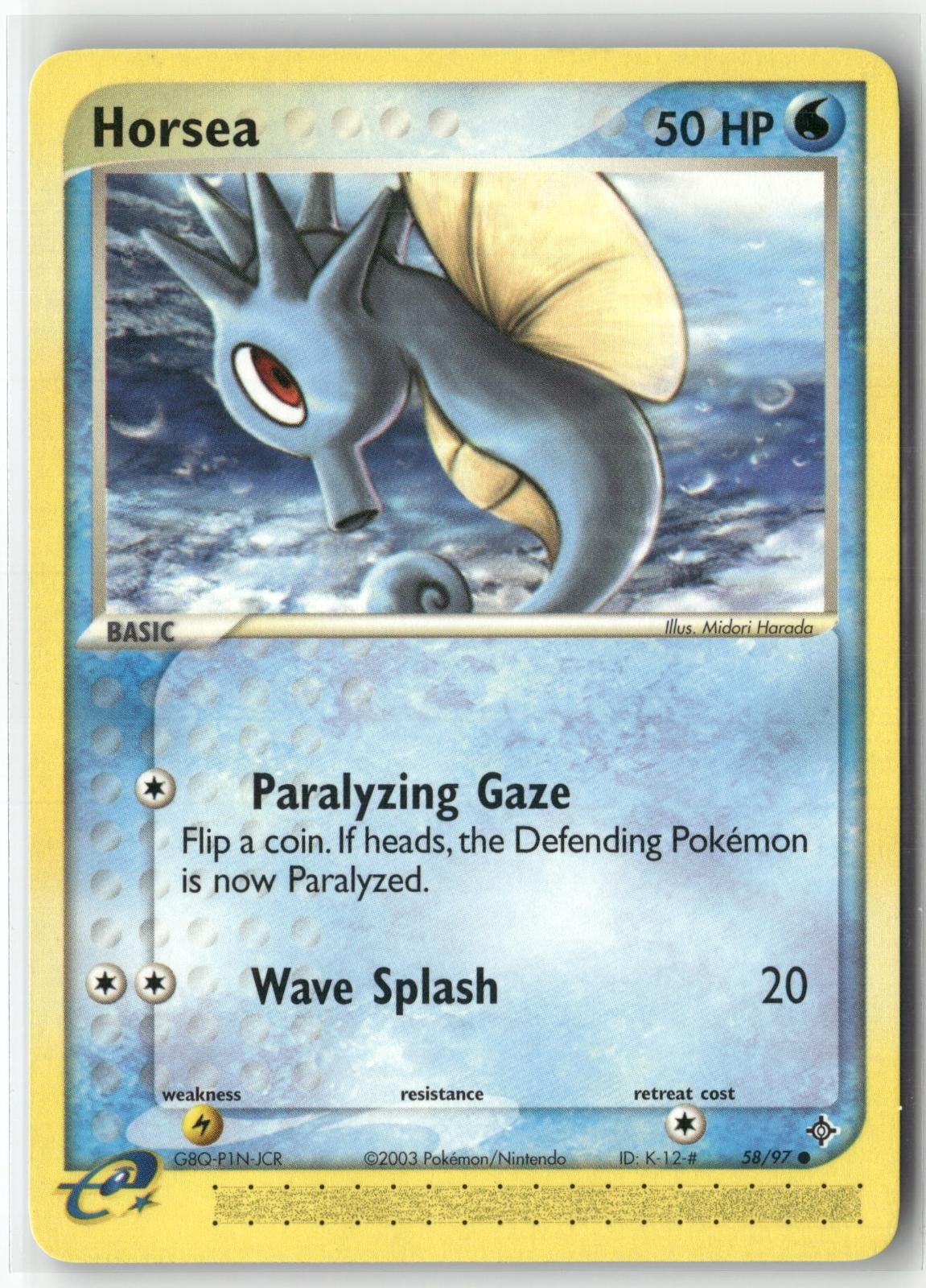 Horsea 58/97 Common Dragon Pokemon LP