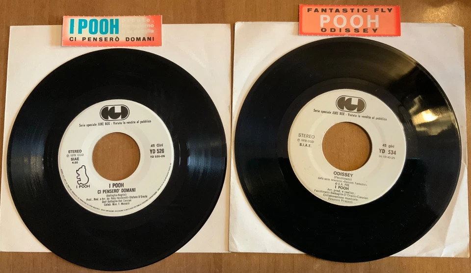 POOH 2 45 GIRI JUKE BOX CON TARGHETTE ORIGINALI BUONE CONDIZIONI GUARDA LE FOTO - Immagine 2 di 3
