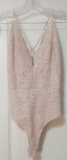 Windsor Blush Pink Lace Bodysuit Size S Romantic GUC