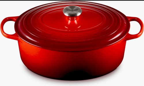 Le Creuset Emailliertes Gusseisen Signatur Oval Dutch Oven 8 Quart. Cerise Neu Rot