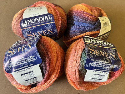 Mondial Seven Yarn Filati Lana & Cotone 4 Balls #548 Fall Harvest Colors Unused