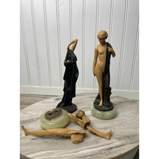 Sculpture Aphrodite Ferdinand Preiss Art Deco Bronze Pair Authentic Antique