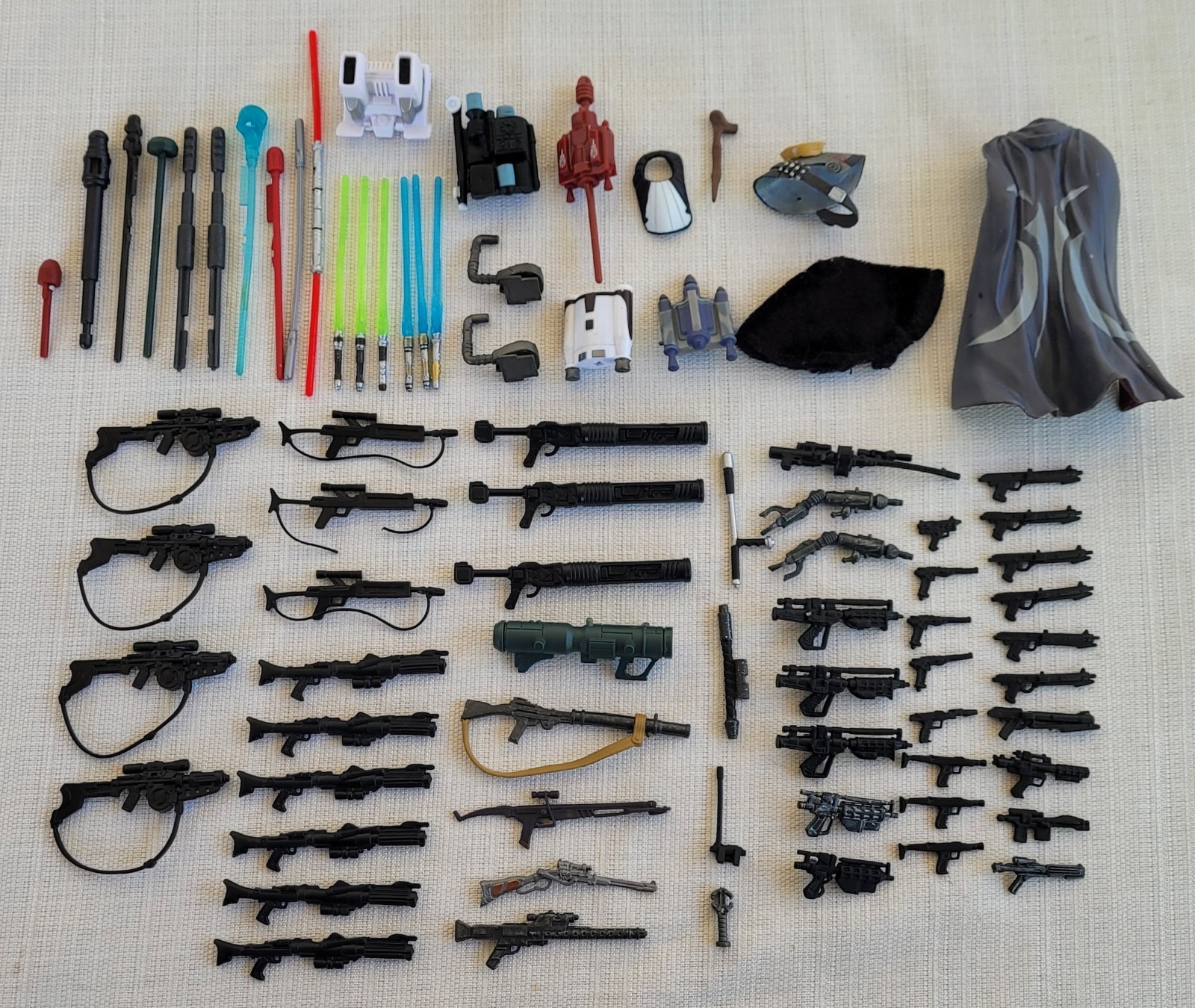 Large Star Wars Weapons Guns Lightsabers Accessories Pieces And Parts Lot