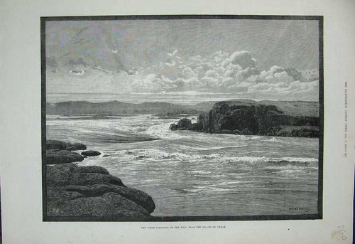 Old Antique Print 1883 Cataract River Nile Island Philae Egypt Montbard 19th