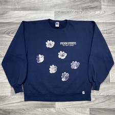 Vintage Penn State Nittany Lions Sweatshirt Mens L Blue Crewneck 90s Paw Print