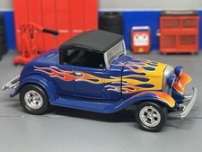 1932 32 Ford Hi-boy Roadster Blue With Flames 164 Scale 1932 32 Ford Hi-boy Roadster Blue With Flames 164 Scale