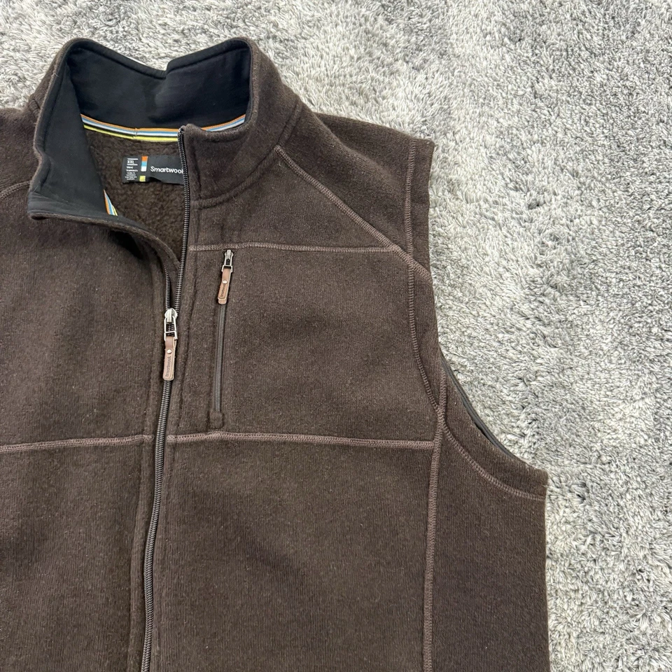 Chaleco Smartwool Para Hombre 2XL Marrón Echo Lake Mezcla de Lana Cremallera Completa  Foto 4 de 4