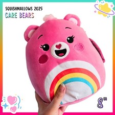 HTF Squishmallows 8" Care Bears CHEER BEAR Rainbow Tummy NWT