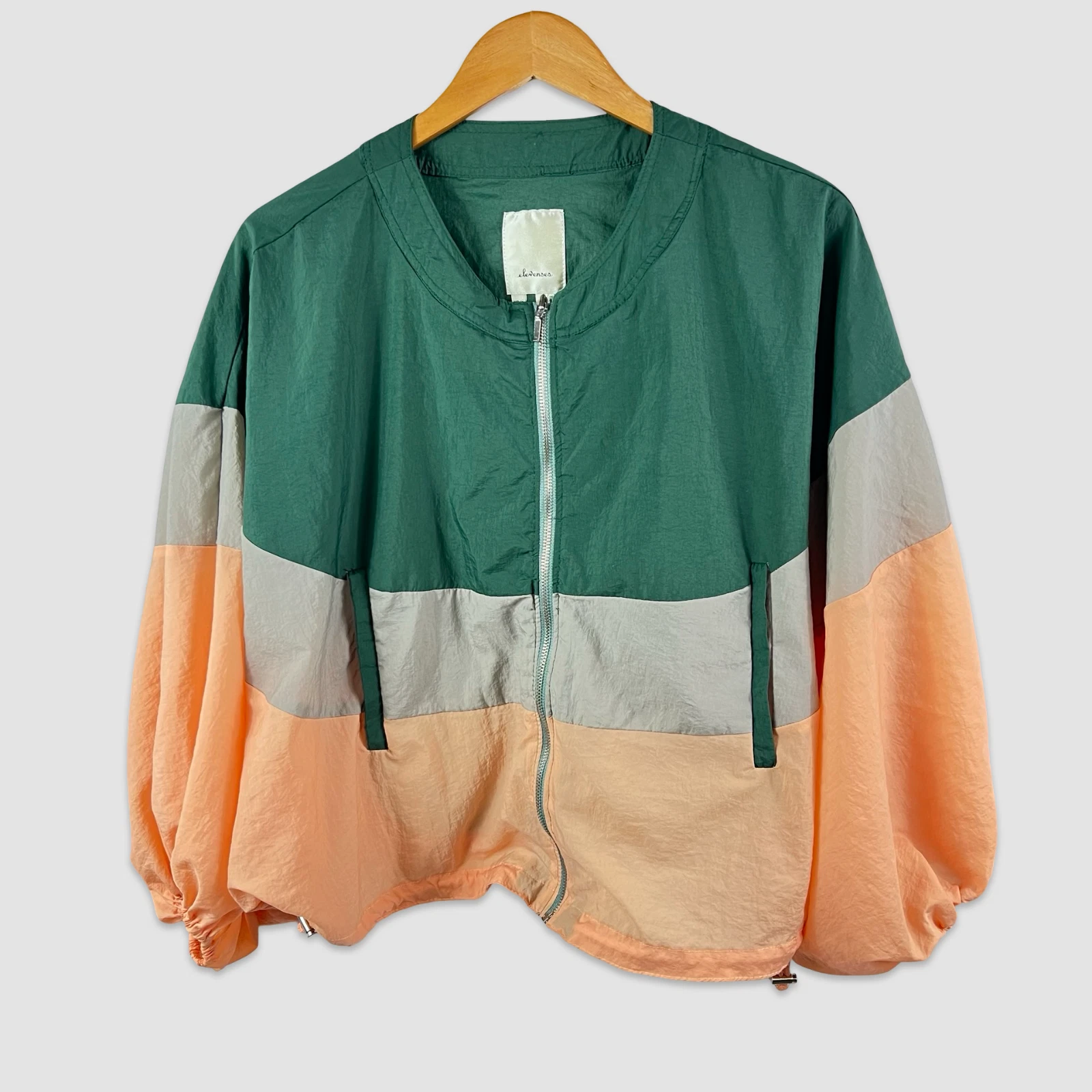Elevenses Anthropologie Womens Size XS/S Windbreaker Poncho Colorblock Dolman