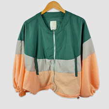 Elevenses Anthropologie Womens Size XS/S Windbreaker Poncho Colorblock Dolman