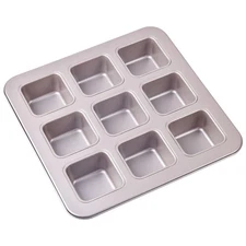 Brownie Cake Pan, 9-Cavity ,11x11-inch Rectangle Pan,Non-Stick