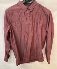 Structure Mens Modern Fit Long Sleeve Button-Up Shirt Burgundy Size XXL 
