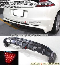 Fits 11-15 Honda Cr-z Mu-gen Style Rear Lip Abs Led Brake Lights