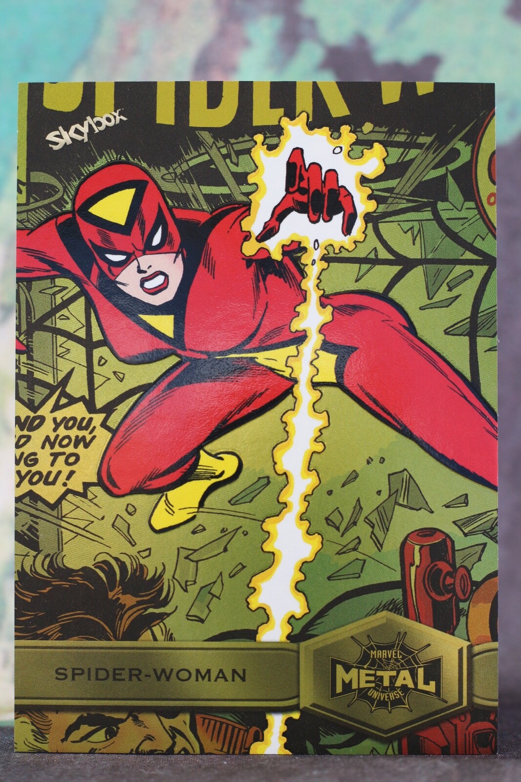 2021 Marvel Metal Universe Spider-Man Light FX Gold High #187 Spider-Woman