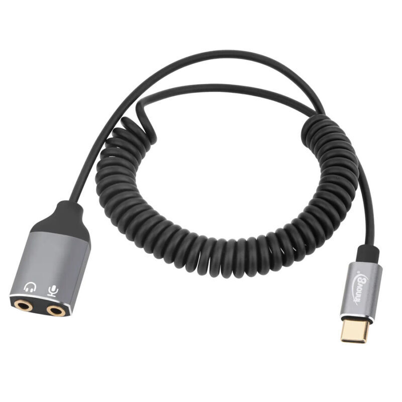 USB-C Male to Dual Female Jack Audio Microphone Combi