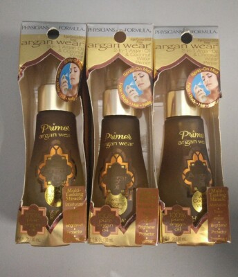 3 Packs Physicians Formula Argan Wear 2-in-1 Argan Oil and Coconut Water Primer