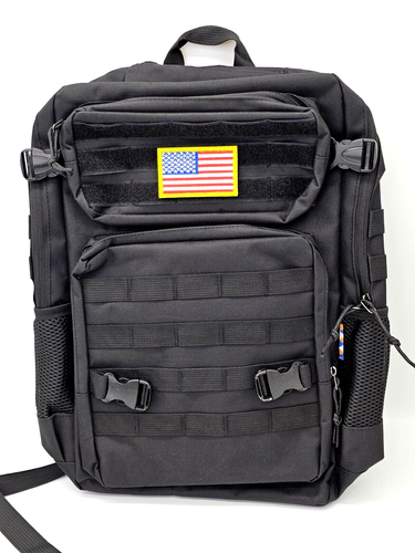 18" Tactical Outdoor Camping Gym School Backpack Multifunctional w/ USA Flag NEW - Picture 1 of 18