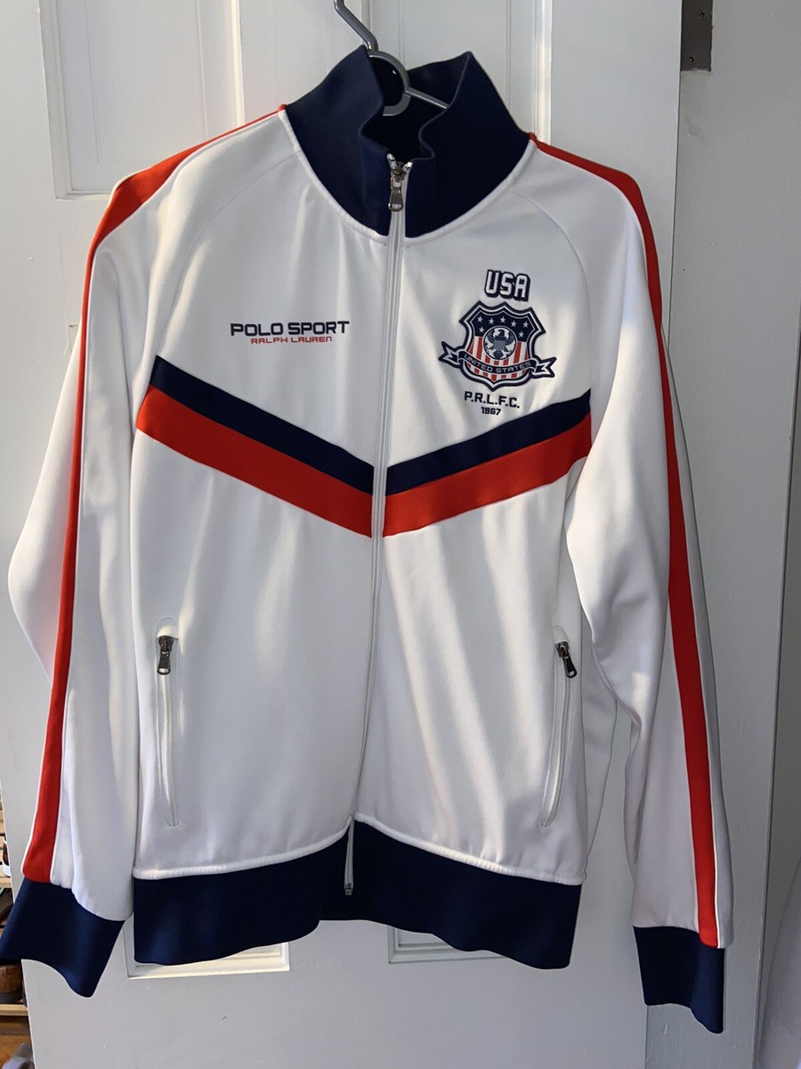 POLO SPORT RALPH LAUREN PERFORMANCE USA TRACK JACKET WHITE MENS M