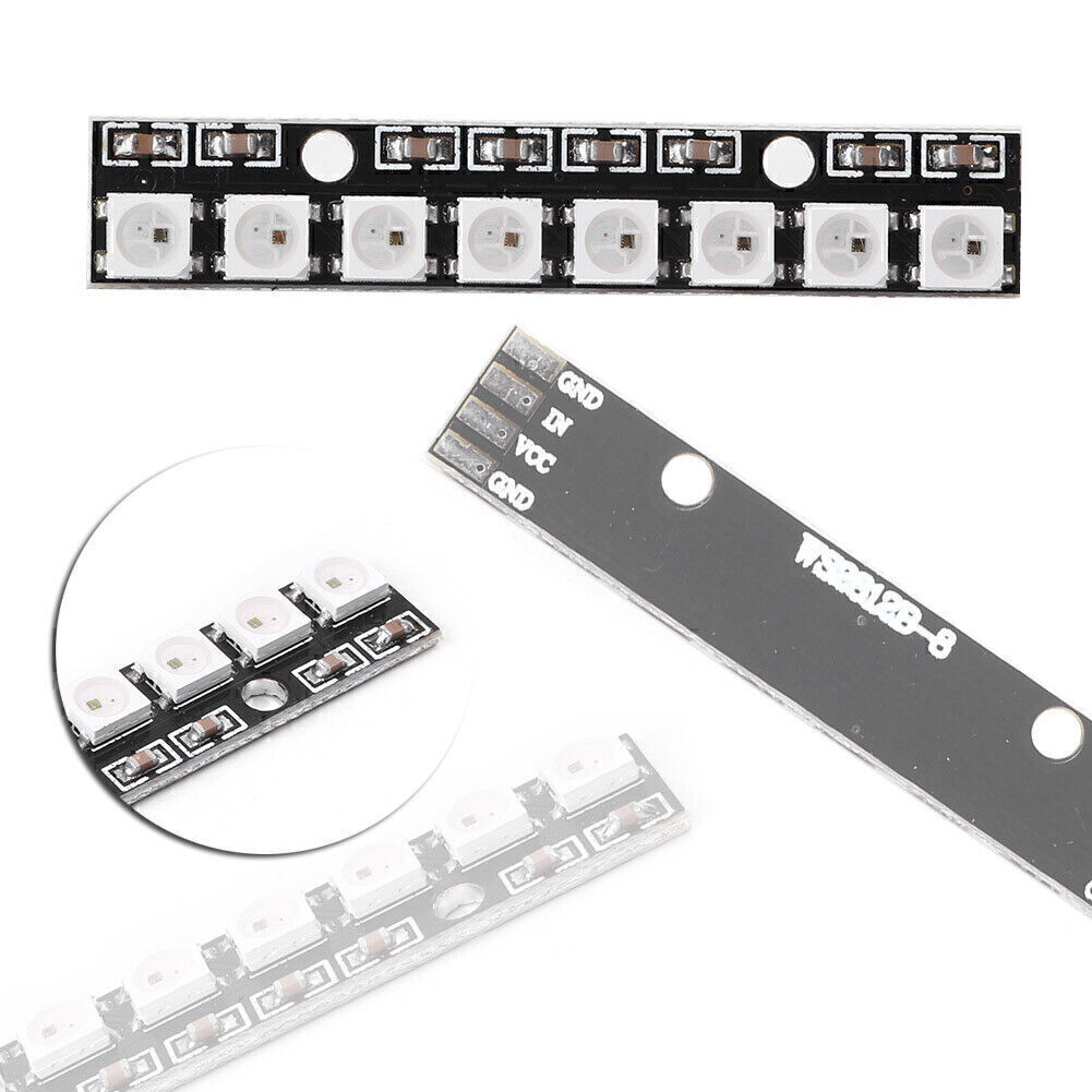 Black 8-Channel WS2812 5050 RGB LED Strip Driver Board for PO Projects