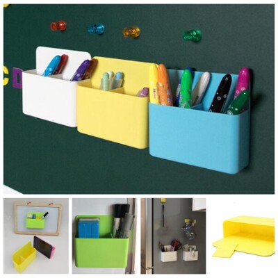 pen holder wall whiteboard marker magnetic refrigerator eraser pencil storage ebay