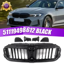 Front Kidney Grille Air Shutter Vent Priming Black For 2021-2023 BMW G30 G31 LCI