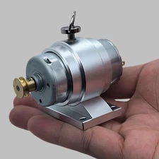 ENGINEDIY FD4 Dynamo Motor for Steam Engine Model DIY Generator 12V Silver