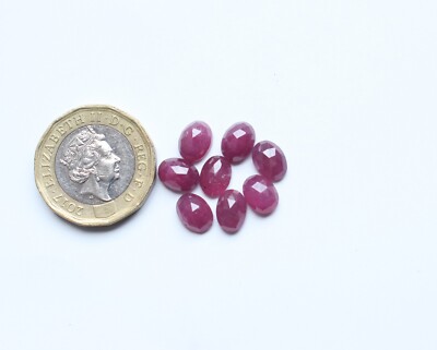 Ruby Gemstone Natural Red Ruby Rose Cut Faceted Cabs Lot Loose Gemstone 8X6MM
