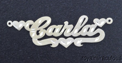 Personalized 9MM Nameplate Necklace Sterling Silver or Gold Plated. - Picture 4 of 5