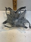 Murano Art Glass Center Piece Bowl Rare Gray Color - Swirl w/ Label — photo 1