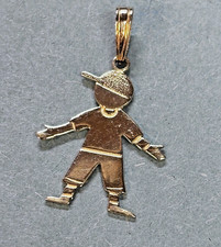 14K Yellow Gold Baseball Player Charm/Pendant 0.9g
