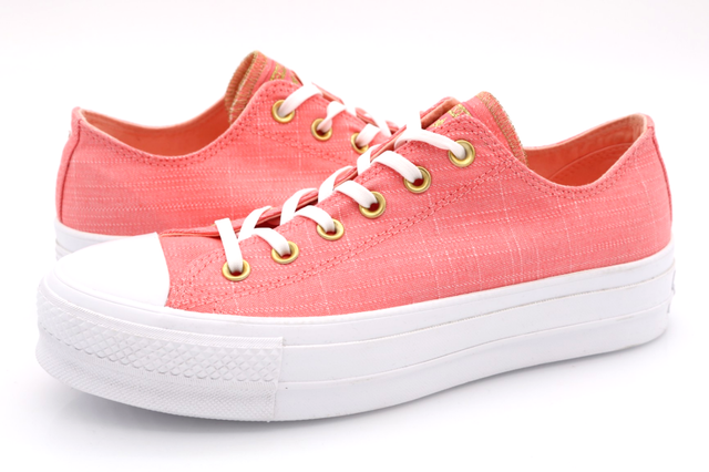 Converse CTAS Pink Linen Platform Lift Sneaker Size: US 8.5 Style: 560675C | eBay
