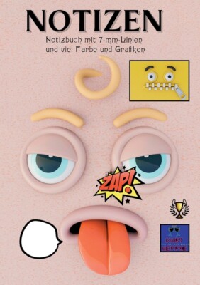 Notizen: Notizbuch Mit 7-Mm-Linien Und Viel Farbe Und Grafiken