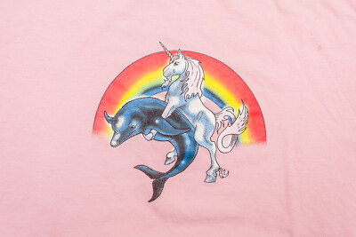 Unicorn Dolphin Sex with Rainbow Tee Rocks Off Size M Strange