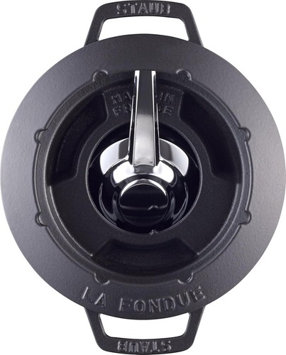 Set Di Fondue Staub 20Cm 2.3L 2.43Qt Nero Ghisa Specialità 40511-972 NUOVO - Foto 6 di 9