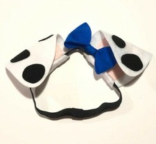 Baby Dalmatian with Blue Bow Ear Elastic Headband Puppy Dog costume dalmation