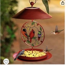 Metal Solar Hanging bird feeder