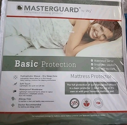 masterguard Uv3 basic mattress protector Size KING white NEW - 第 1/6 張圖片