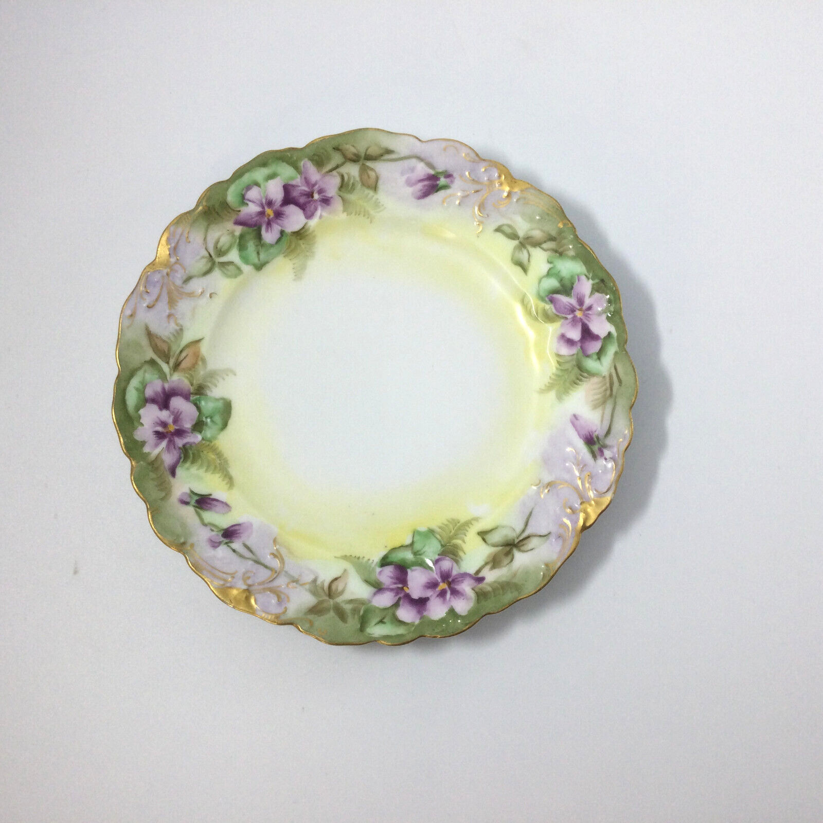 OAEG Royal Austria Porcelain Hand Painted Saucer Plate Purple Violets Austria