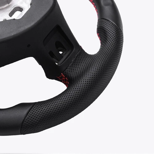 Vollleder flach Sport Lenkrad Fit Chevrolet Corvette C7 ZR1 2014-2019 Rote Nähte - Bild 11 von 17