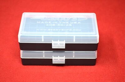 2 x AMMO BOXES CLEAR 50 Round 40 S&W / 45 ACP - FREE SHIPPING