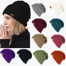 Winter Women's Men Knit Slouchy Baggy Beanie Oversize Hats Ski Fleece Caps Lot
