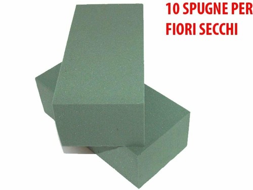 SRL Spugna Per Fiori Freschi In Mattonelle - Confezione Da 6 Pezzi, 23x11x8 Cm, Assorbimento Rapido, Prodotto Professionale Made In Italy Per Composizioni Floreali