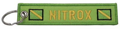 Pinstant Nitrox Diver Down Flag Dive Scuba Diving Yellow Green Keychain Key Tag