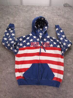 Outer banks Hoodie Mens Large Full Zip Sweatshirt Stars Stripes US vintage OBX